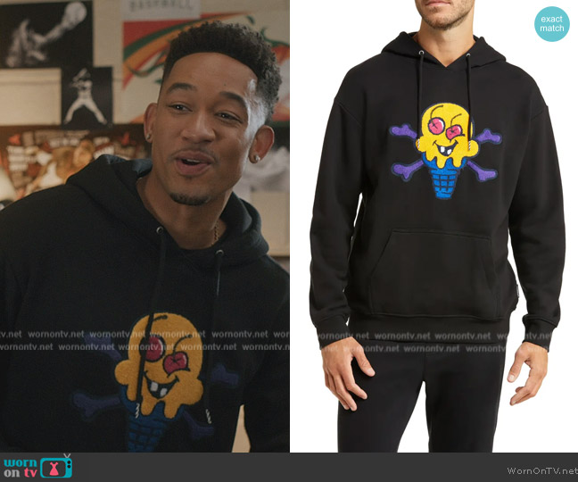 Ice Cream Avery Logo Patch Hoodie worn by Damon (Peyton Alex Smith) on All American Homecoming