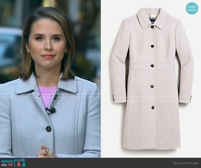J. Crew Classic Lady Day Coat in Italian Double-Cloth Wool with Thinsulate worn by Elizabeth Schulze on Good Morning America
