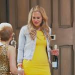 Jackie’s yellow ruched sides mini dress on The Real Housewives of New Jersey