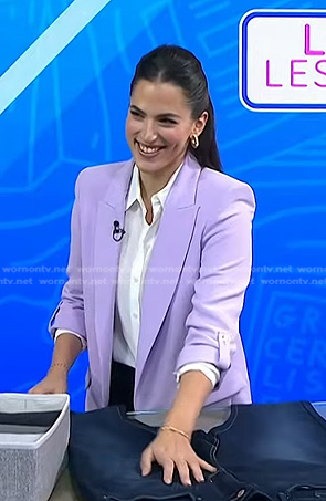 Janelle Cohen’s lilac roll-up sleeve jacket on Today