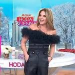 Jenna’s black off-shoulder ruffle tulle top and pants on Today