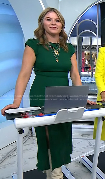 Jenna’s green cap sleeve midi dress on Today