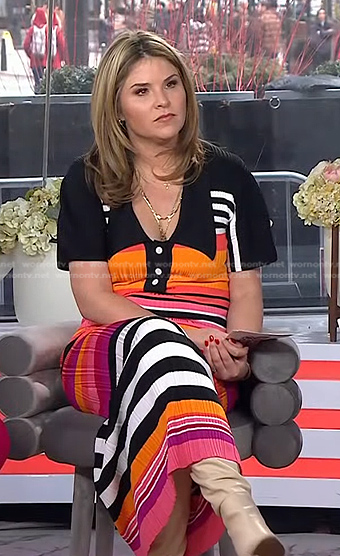 Jenna's multicolor striped polo dress on Today