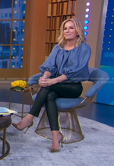 Jennifer’s blue puff sleeve top on Good Morning America