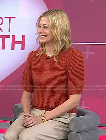 Dr. Jennifer Haythe’s orange puff sleeve sweater on Today