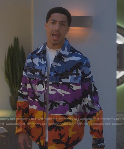 Junior's camouflage contrast jacket on Grown-ish