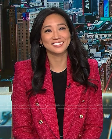 Kathy Park’s pink tweed blazer on NBC News Daily