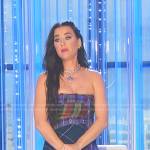 Katy’s plaid strapless dress on American Idol