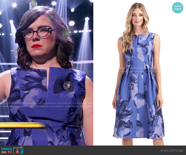Kay Unger Nicola Dress-in Blue Lavender worn by Victoria Groce on The Chase