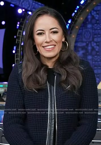 Kaylee Hartung's black waffle textured jacket on Today