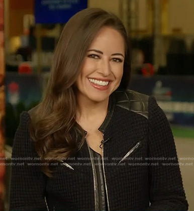 Kaylee Hartung’s black waffle textured jacket on Today