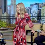 Kelly’s red printed maxi dress on Live with Kelly and Ryan