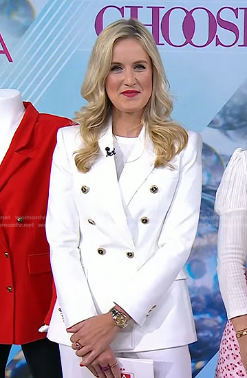 Kelsey's white double breasted blazer on Today