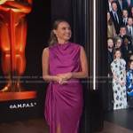Keltie’s pink satin top and skirt on E! News