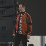 Kendall’s red panther bomber jacket on Succession