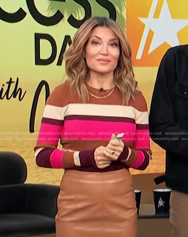 Kit’s multicolor striped ribbed sweater on Access Hollywood