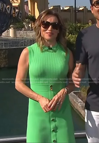 Kit’s green sleeveless ribbed dress on Access Hollywood