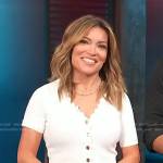 Kit’s white scalloped top on Access Hollywood