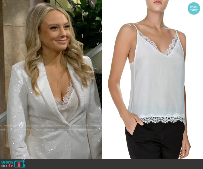 The Kooples Lace Trimmed Silk Cami worn by Abby Newman (Melissa Ordway) on The Young and the Restless