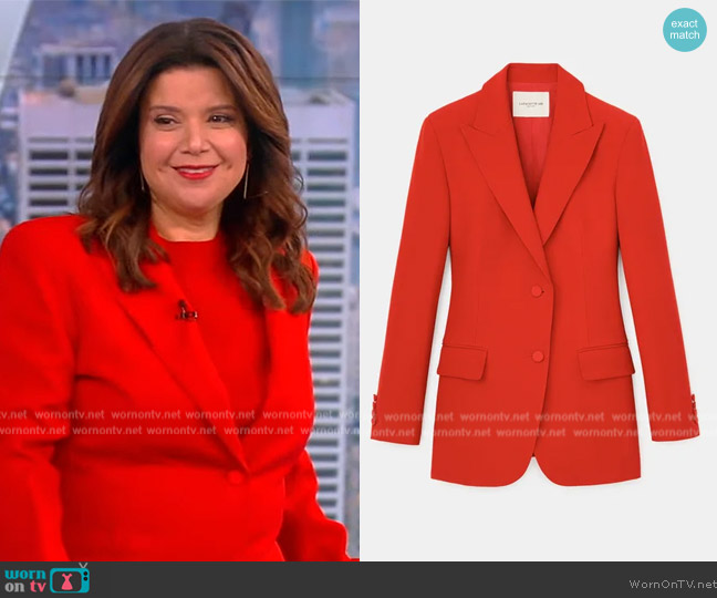 Lafayette 148 Wool Silk Crepe Tailored Blazer worn by Ana Navarro on The View