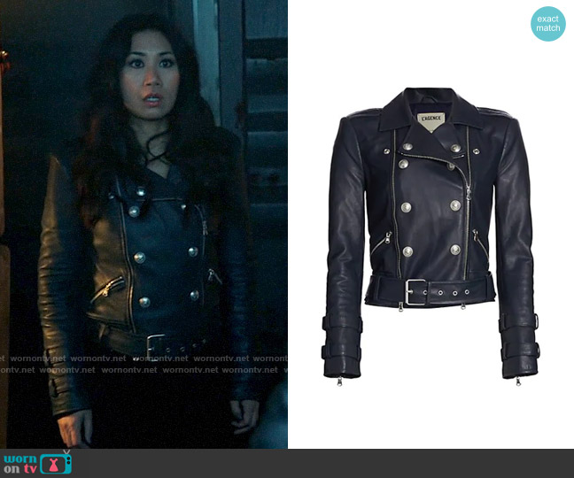 L'Agence Billie Jacket in Midnight worn by Melody Bayani (Liza Lapira) on The Equalizer