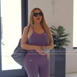 Larsa’s purple crop top and leggings on The Real Housewives of Miami