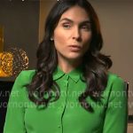 Lilia Luciano’s green button down shirt on CBS Mornings