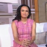 Linsey Davis's pink tweed dress on Good Morning America