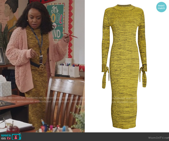 Live the Process Marled Rib Knit Midi Dress worn by Janine Teagues (Quinta Brunson) on Abbott Elementary