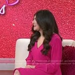Logan Ury’s pink pleated v-neck dress on Today
