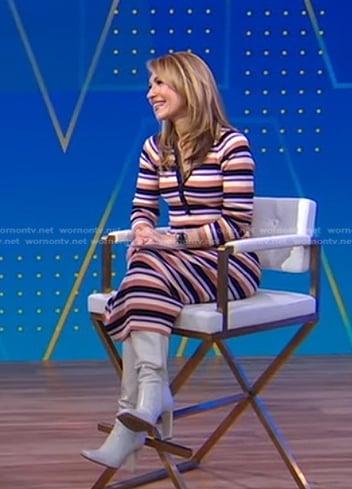 Lori’s striped knit polo dress on Good Morning America