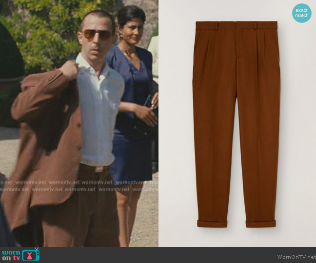 Loro Piana City Two Pinces Pants worn by Kendall Roy (Jeremy Strong) on Succession