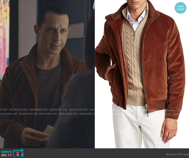 Loro Piana Stirling Corduroy Bomber Jacket worn by Kendall Roy (Jeremy Strong) on Succession