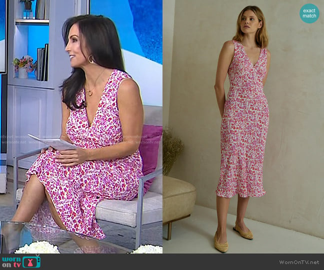 Lucy Paris Amina Floral Midi Dress worn by Karen Swensen on Today