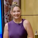 Madelyn Cline’s purple top and skirt on Live with Kelly and Ryan