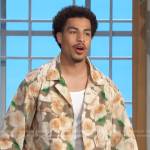 Marcus Scribner’s floral denim jacket and pants on The Talk