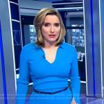 Margaret’s blue collared knit dress on CBS Evening News
