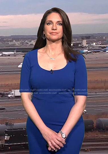 Maria’s blue scoop neck dress on Today