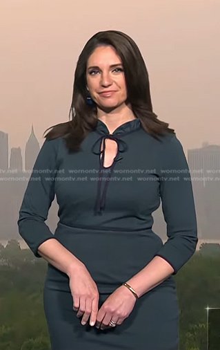 Maria's green tie neck dress on Today