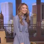 Maria Menounos’s blue cutout dress on Live with Kelly and Ryan