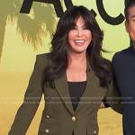 Marie Osmond’s green blazer and pants on Access Hollywood