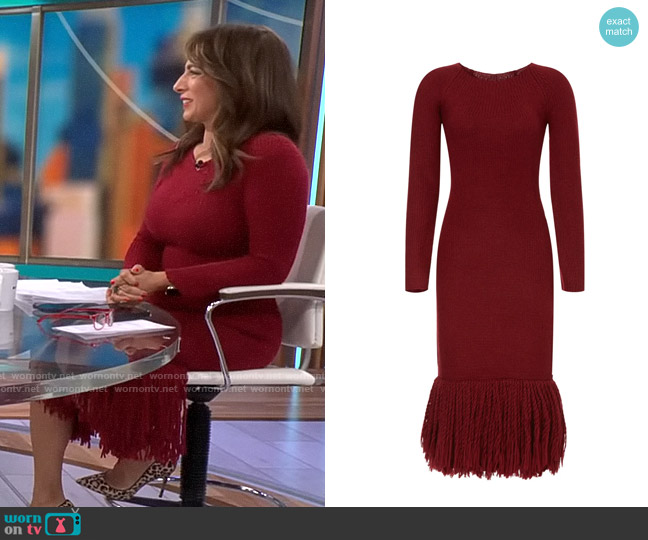 Marina Moscone Collective Fringe Dress worn by Michelle Miller on CBS Mornings
