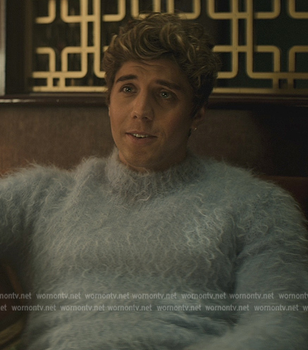 Adam’s blue mohair sweater on You