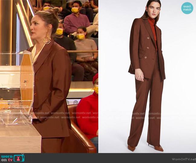 Max Mara Wool and mohair blazer worn by Drew Barrymore on The Drew Barrymore Show