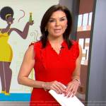 Meg Oliver’s red ruffle trim dress on CBS Mornings