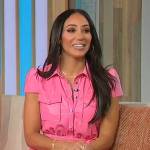 Melissa Gorga’s pink leather mini dress on Sherri