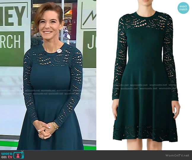 Milly Lace Pointelle Flare Dress worn by Stephanie Ruhle on Today