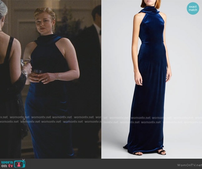 WornOnTV: Shiv’s blue velvet maxi dress on Succession | Sarah Snook ...