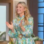 Amanda’s floral belted mini dress on The Talk