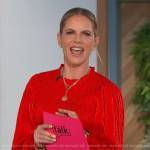 Natalie’s red smocked top on The Talk